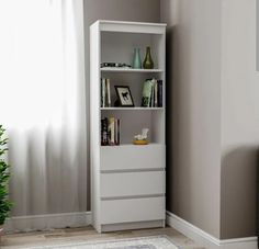 МИФ "Челси" Стеллаж (Ш) / Белый глянец холодный / Белый