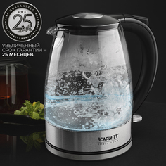 Чайник электрический Scarlett SC-EK27G95 1.7 л прозрачный, серебристый