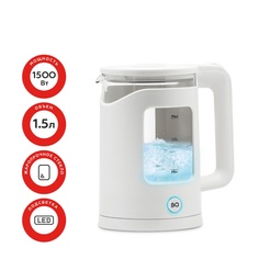 Чайник электрический BQ KT2000G 1.5 л белый, прозрачный