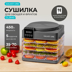 Сушилка для овощей и фруктов GALAXY LINE GL2630 серая