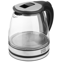 Чайник электрический HomeStar HS-1052 1.2 л прозрачный, черный