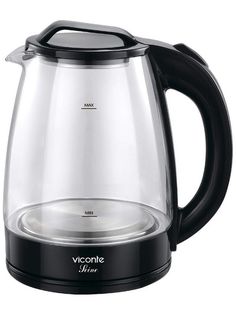 Чайник электрический Viconte VC-3278 1.8 л прозрачный, черный