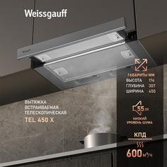 Вытяжка встраиваемая Weissgauff TEL 450 X серебристый