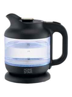 Чайник электрический HomeStar 105 1.2 л прозрачный, черный