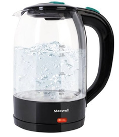 Чайник электрический Maxwell MW-1044 1.7 л прозрачный, черный