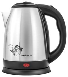 Чайник электрический Supra KES-1802S, 1500Вт, нержавеющая сталь и черный