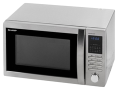 Микроволновая печь с грилем и конвекцией Sharp R-8496ST серебристый/черный