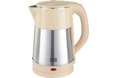 Чайник электрический HomeStar HS-1055 2.3 л бежевый, серебристый
