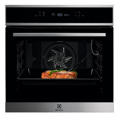 Встраиваемый электрический духовой шкаф Electrolux COE7P31X серебристый, черный