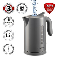 Чайник электрический Polaris PWK 1220C 1.2 л серый