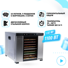 Сушилка для овощей и фруктов RAWMID Dream PRO 2 DDP-10 silver