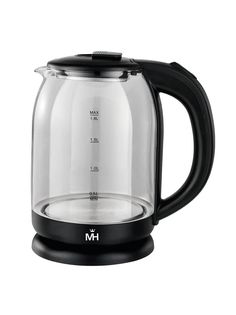 Чайник электрический MERCURYHAUS MC-7903 1.8 л прозрачный, черный