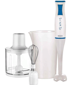 Блендер ECON ECO-401HB белый с синим 700 Вт, нож из нерж. стали, изм., венчик