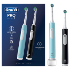 Электрическая зубная щетка Oral-B Pro 1 DUO голубой, черный