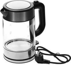 Чайник электрический Xiaomi Electric Glass Kettle RU, 2200Вт, прозрачный и черный