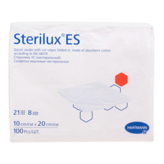 Салфетки Стерилюкс ЕС/Sterilux ES нестерильные 10 х 20 см 8 слоев 21 нить 100 шт Hartmann