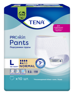 Подгузники-трусы Tena ProSkin Pants Normal для взрослых р.L 100-135 см 10 шт. Эссити Оперэйшнс Поланд Сп. З.о.о