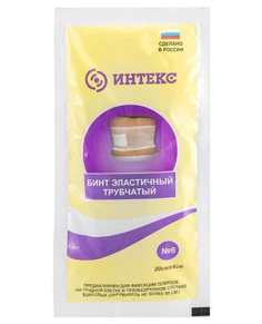 Бинт эластичный трубчатый, р. №6 0,20мх4,0 см Интекс, 3шт Intex