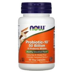 Пробиотики NOW Probiotic-10, 50 веганских капсул
