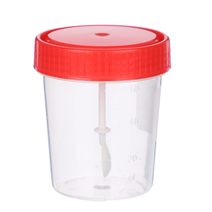 Контейнер для биоматериалов, с ложкой, стерильный, пластик, 60мл, 50шт. No Brand