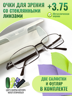 Очки optika brand, для зрения, корригирующие, стеклянные линзы +3.75