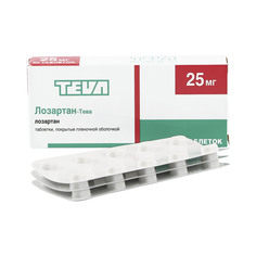 Лозартан-Тева таблетки 25 мг 30 шт. Teva