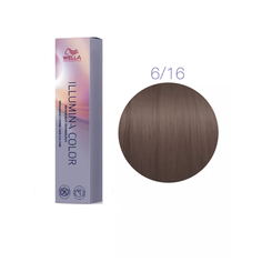 Стойкая крем-краска Wella Illumina Color 6/16 Темный блонд пепельный фиолетовый 60мл