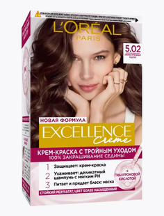 Крем-краска для волос LOreal Paris Excellence обольстительный каштан, №5.02, 196 мл