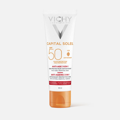 Крем для лица Vichy Capital Ideal Soleil SPF50 3в1 с антиоксидантами, антивозрастной 50 мл