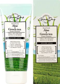 Пенка для умывания GRACE DAY Real fresh Aloe & Green tea foam cleanser 100 мл