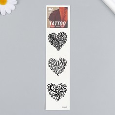 Татуировка на тело черная "Сердца из веточек" 20,8х4,7 см No Brand