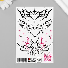 Татуировка на тело MilvTattoo Сердечки 10х15 см
