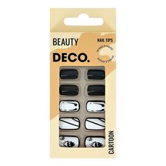 Накладные ногти Deco Cartoon black and white 24 шт