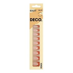 Накладные ногти с клеевыми стикерами Deco French coffee 24 шт