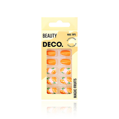 Накладные ногти с клеевыми стикерами Deco Magic fruits orange 24 шт