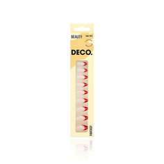 Накладные ногти с клеевыми стикерами Deco Fantasy red and white 24 шт