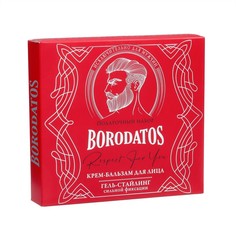 Подарочный набор Borodatos: Гель-стайлинг для волос, 75 мл + Крем-бальзам для лица, 75 мл