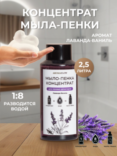 Жидкое мыло AROMAFLOW мыло-пенка, концентрат Лаванда -Ваниль, 200 мл