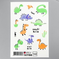 Татуировки на тело Milv tattoo Динозаврики, переводные 10х15 см No Brand