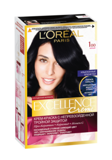 Краска для волос LOreal Paris Excellence Creme 1.00 Black 270 мл