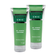 Гель-шампунь для тела и волос Новая Заря Vetiver Chic для мужчин 200мл 2шт