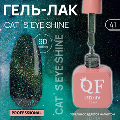 Гель-лак для ногтей Queen Fair Cat`s eye Shine, 3-х фазный, LED UV, тон 41, 10 мл