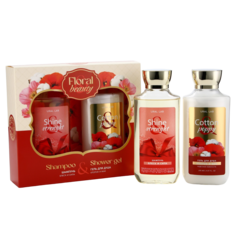 Подарочный набор URAL LAB FLORAL&BEAUTY Хлопок и мак, гель для душа, шампунь, 2х295 мл