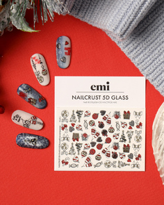Наклейки для дизайна ногтей Emi NAILCRUST 5D GLASS №8 Волшебное настроение