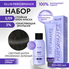 Набор для окрашивания волос OLLIN Performance краска 5.09 оксид 3% 60 мл 90 мл