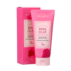 Пенка для лица Grace Day Pink Clay, очищающая, гипоаллергенная, с розовой глиной, 180 мл