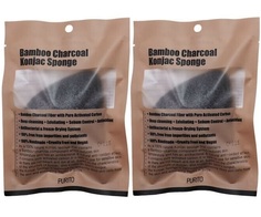 Спонж Purito косметический Bamboo Charcoal Konjac черный 2 шт
