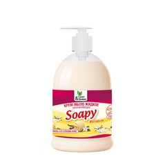 Крем-мыло жидкое "Soapy" ваниль со сливками увлажняющее с дозатором 500 мл. Clean&Green CG AVS