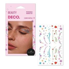 Татуировка переводная для лица Deco Fairycore by Miami tattoos Flower fairytale