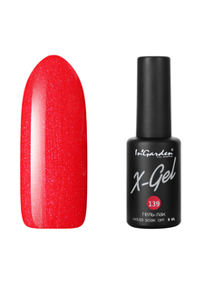 Гель лак для ногтей In’Garden X-Gel N° 139 ярко-малиновый с блестками 8 мл Ingarden
